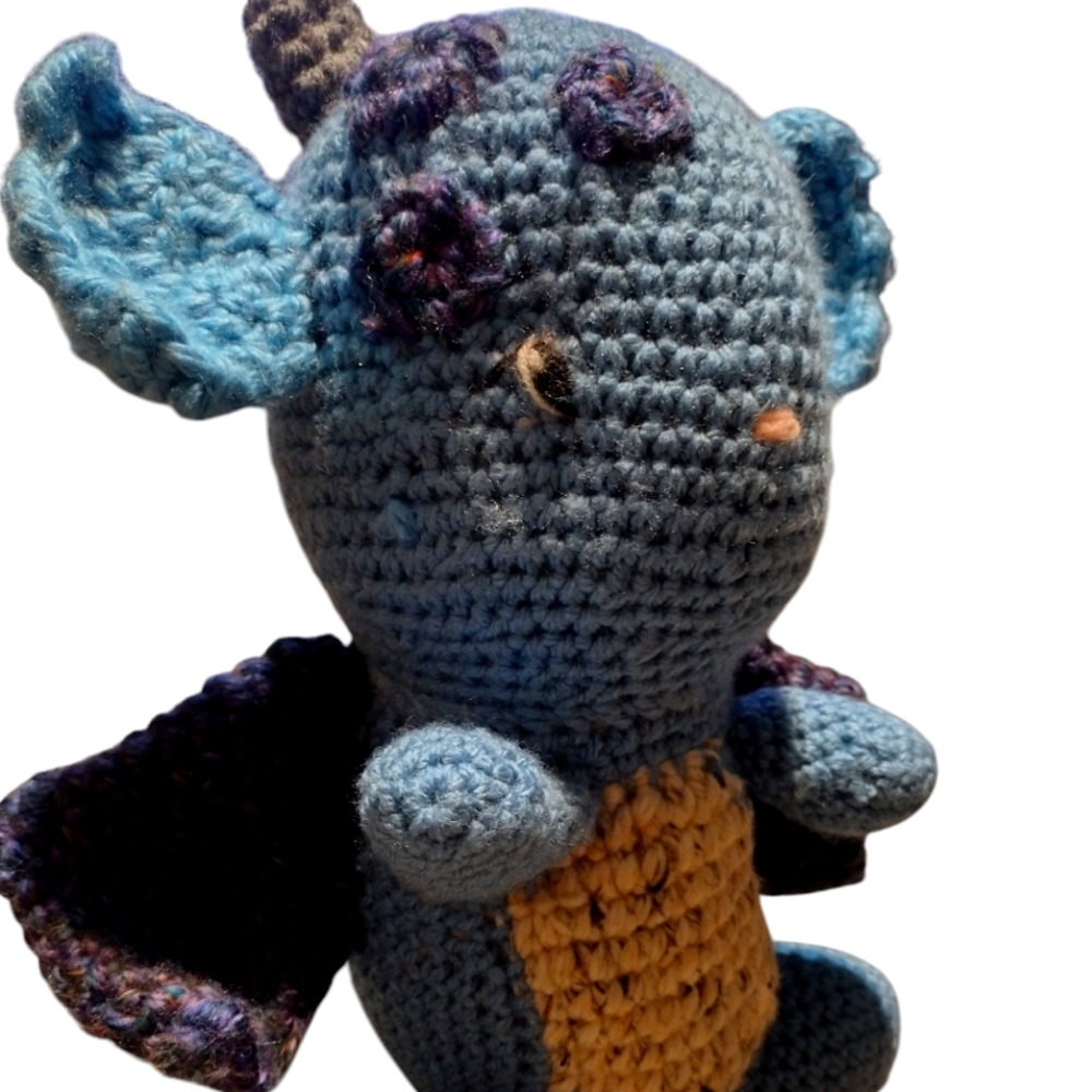 Aqua baby dragon large stuffed animal handmade